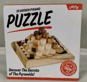 3D Wooden Pyramid Puzzle Nifty 20-Piece 3-Dimensional 6" Square Base